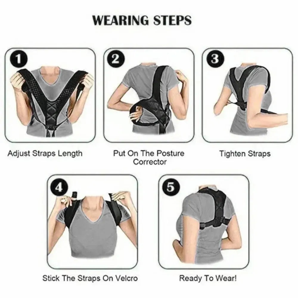 FitCore Posture Corrector - Adjustable Back Support Brace