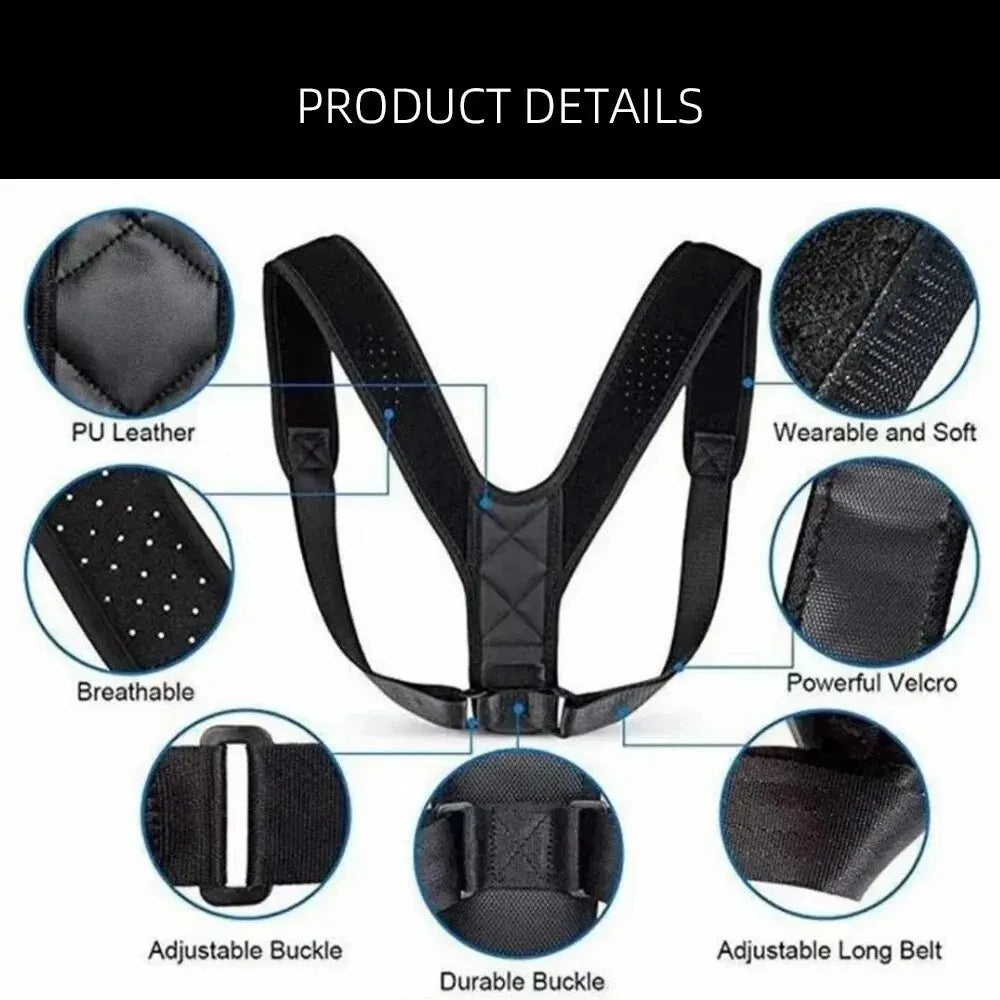 FitCore Posture Corrector - Adjustable Back Support Brace